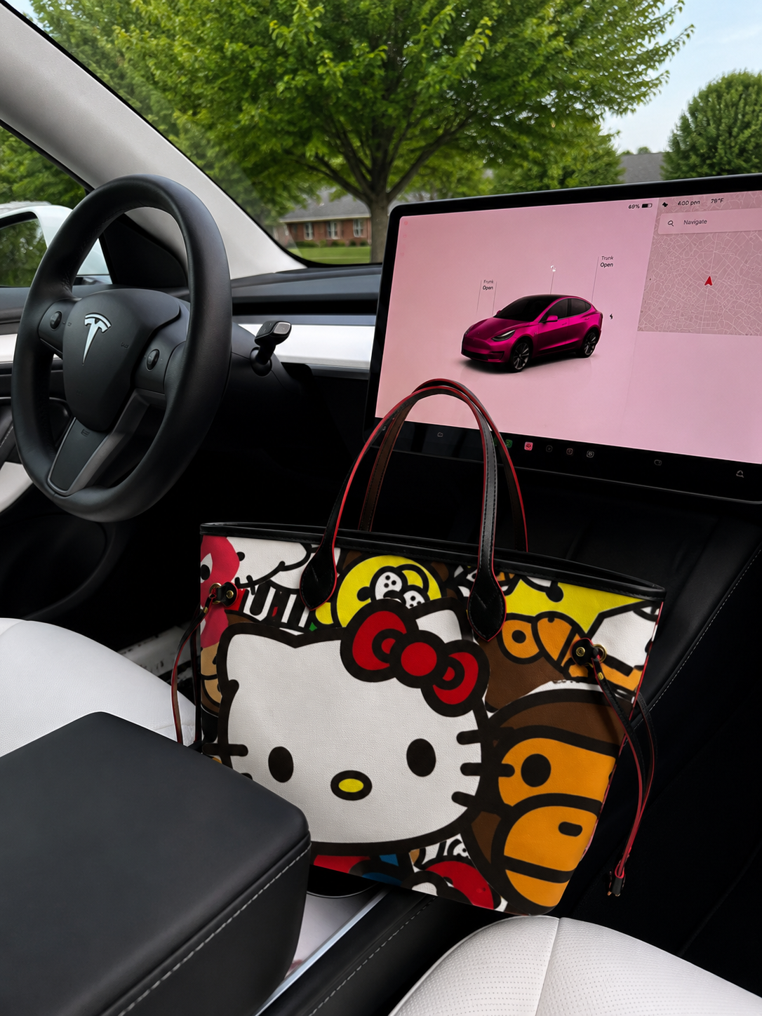 HK x Bape face large tote bag